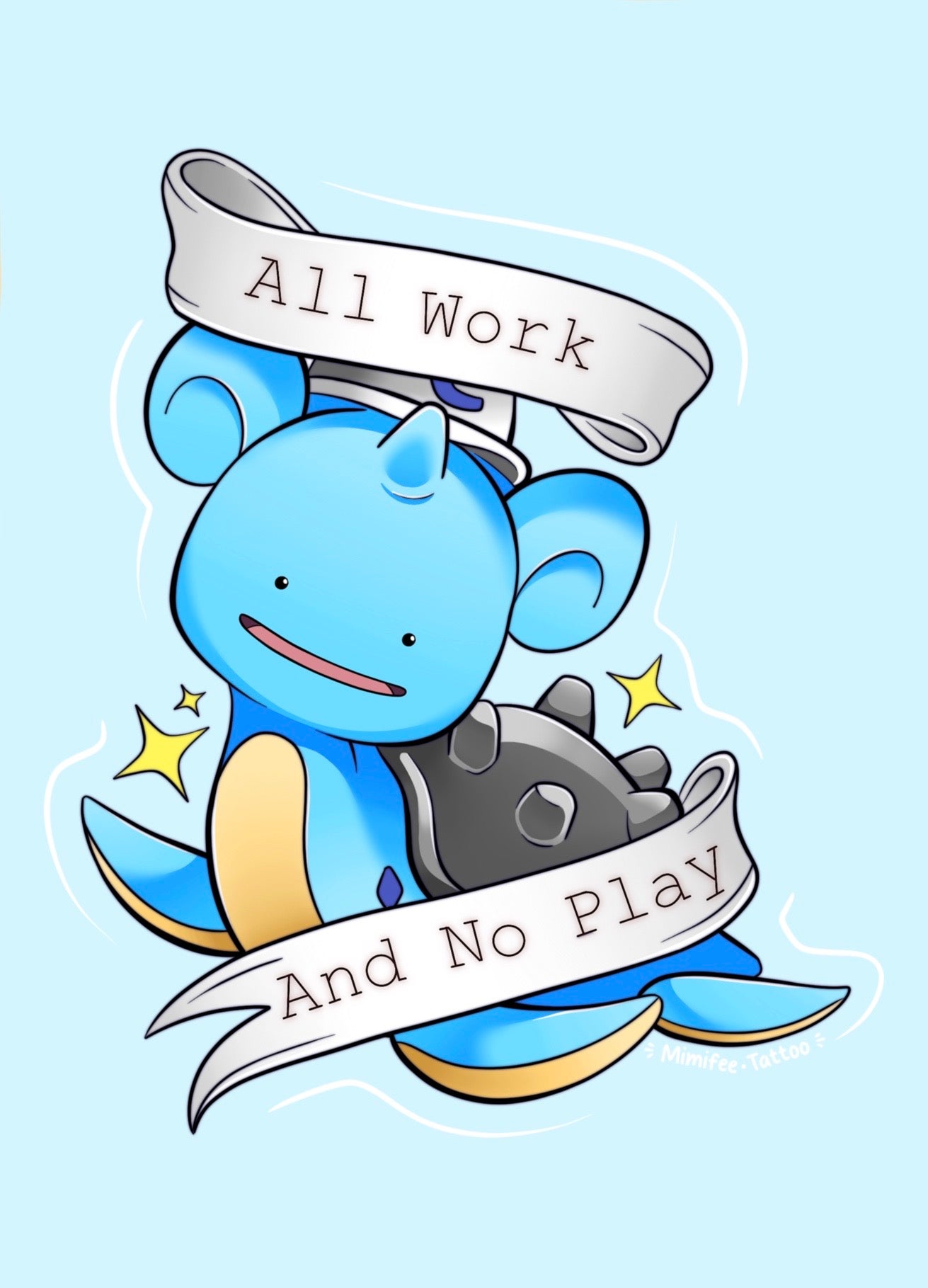 All Work, And no Play - Lapras - Postkarte