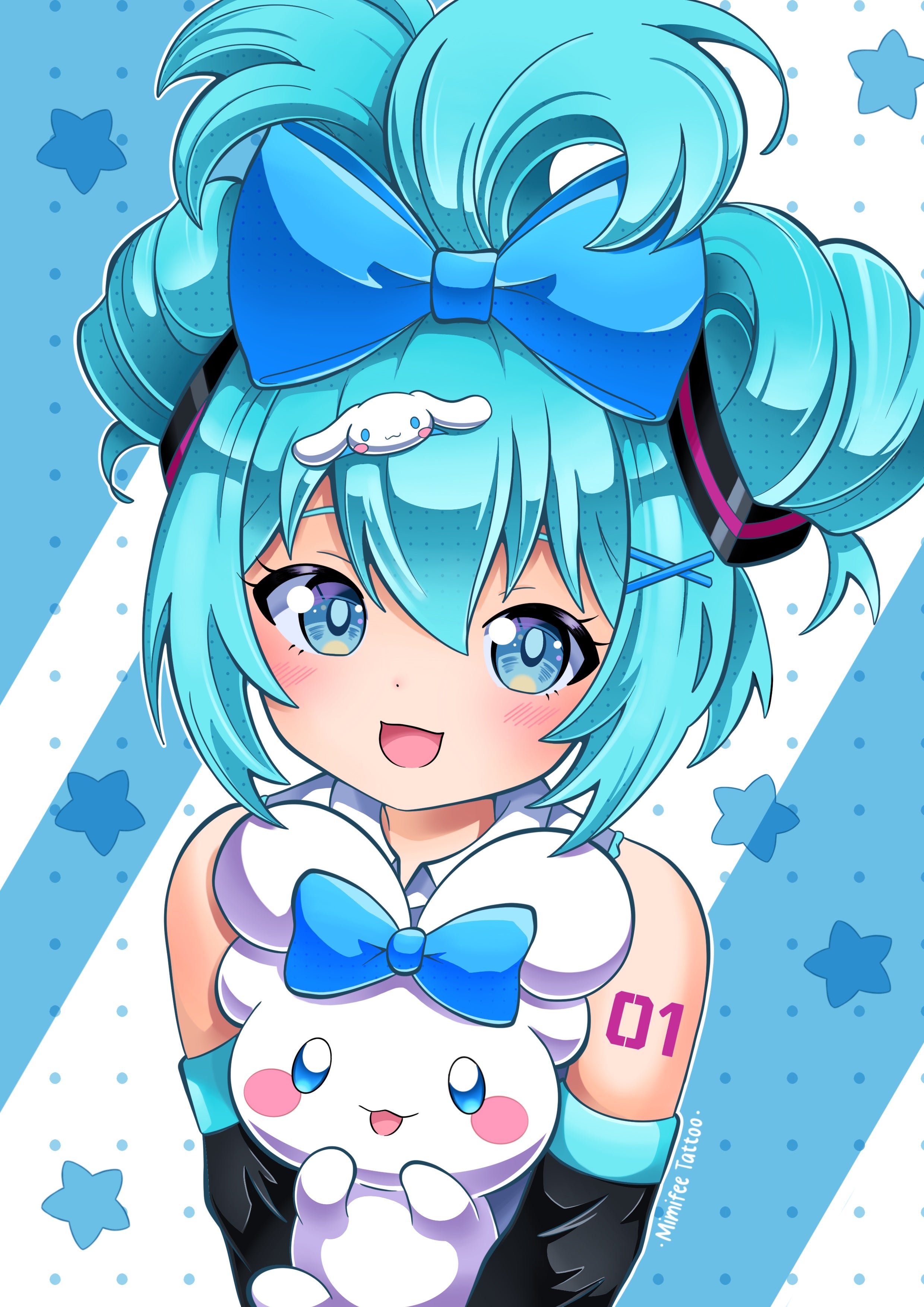 Cinnamoroll x Miku - A4 Print