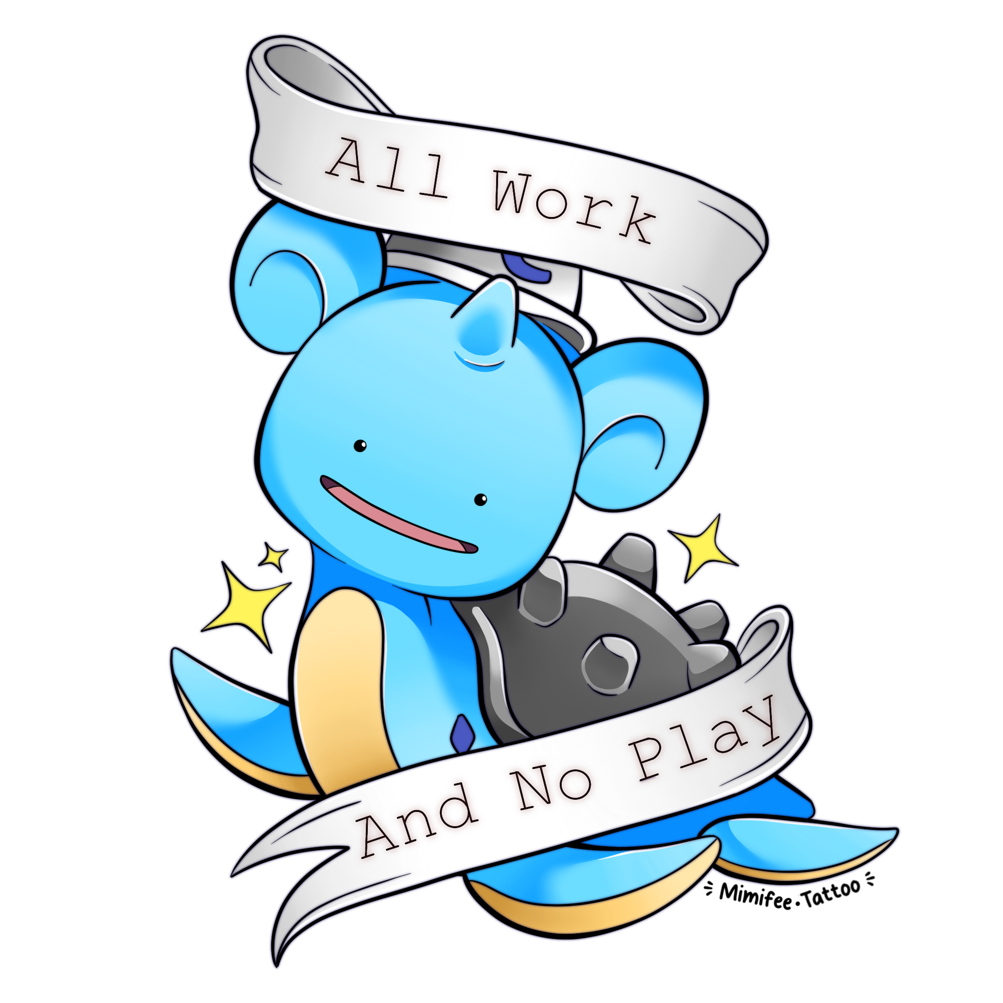 All Work, And no Play - Lapras - Sticker